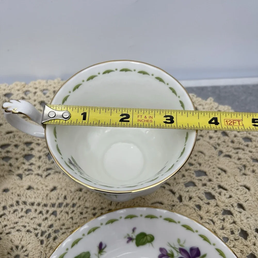 Royal Albert Flower Of The Month February Tea Cup & Saucer Gold Gilding Set Of 4